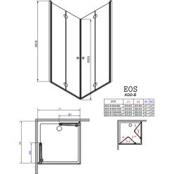 Душевой уголок Radaway Eos KDD-B 100 x 90 (37353-01-01N) кабина с порогом