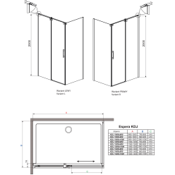 Душевой уголок Radaway Espera KDJ 100x100 (380130-01/380140-01)