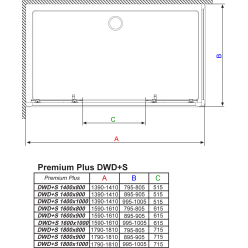 Душевой уголок Radaway Premium Plus DWD+S 140x75