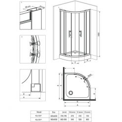 Душевой уголок Deante Jasmin KGJ 051P 90x90, стекло прозрачное