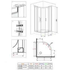 Душевой уголок Deante Funkia KYP 452K 80x80, стекло графитовое