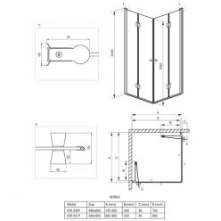 Душевой уголок Deante Kerria KTK 041P 90x90, стекло прозрачное