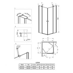 Душевой уголок Deante Alpinia KGA_041P 90x90, стекло прозрачное