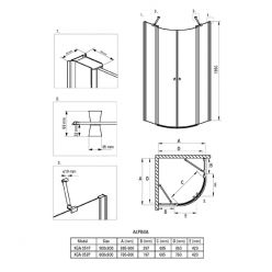 Душевой уголок Deante Alpinia KGA_051P 90x90, стекло прозрачное