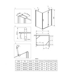 Душевой уголок Deante Abelia KTA 044P 80x120, стекло прозрачное