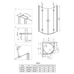 Душевой уголок Deante Abelia KTA_053P 90x90, стекло прозрачное