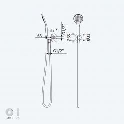 Душевой гарнитур Bruma Nautic 1455921CR Chrome
