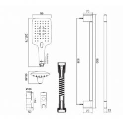 Душевой гарнитур Bravat Square D157CP-1-RUS