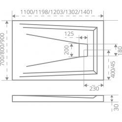 Душевой поддон Good Door Атриум 130x90 Грей(серый)