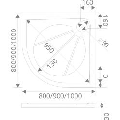 Душевой поддон Good Door Эклипс 90 Грей (серый)