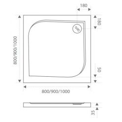 Душевой поддон Good Door Квадро 90 Грей (серый)