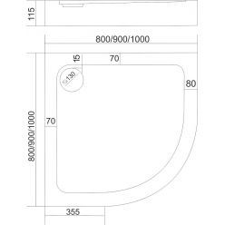 Душевой поддон GoodDoor Раунд R 80х80, ПН00032