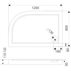 Акриловый поддон Good Door Калипсо 120х80 правый