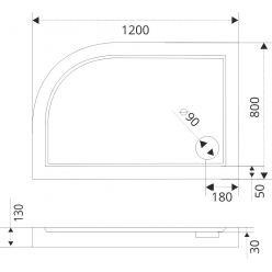 Душевой поддон Good Door Селфи 120x80 правый белый