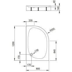 Акриловый радиусный поддон Bravat P2812-L