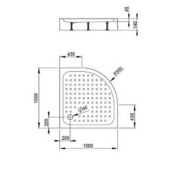 Акриловый радиусный поддон Bravat P210