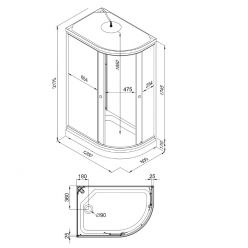 Душевая кабина Triton Коралл 120*80 А Левая