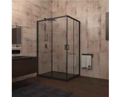 Душевой уголок Veconi Rovigo RV-14 120x80 прозрачные стекла / черный профиль