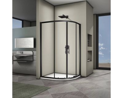 Душевой уголок Veconi RV08B-12090-01-C3 120x90 стекла прозрачные, профиль черный