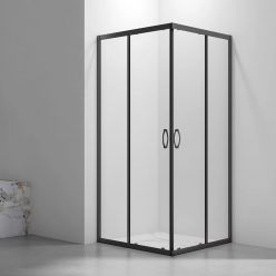 Душевой уголок Veconi Rovigo RV-101B 90x90 прозрачные стекла, профиль черный матовый