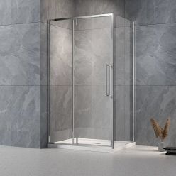 Душевой уголок Veconi Rovigo RV-034 100x100 прозрачные стекла, профиль хром