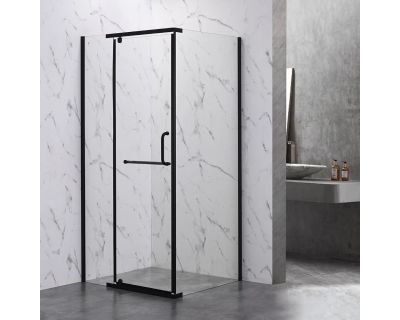 Душевой уголок Veconi Rovigo RV-18B 90x90 прозрачные стекла, профиль черный матовый