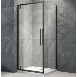 Душевой уголок Veconi RV033B-8080-01-C7 80x80 стекла прозрачные, профиль черный матовый