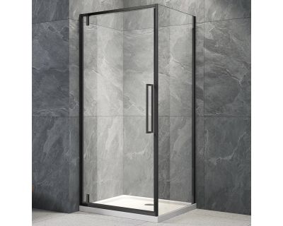 Душевой уголок Veconi RV033B-8080-01-C7 80x80 стекла прозрачные, профиль черный матовый