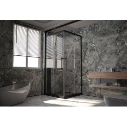 Душевой уголок Veconi Premium Trento PTC-20B 90x90 прозрачные стекла / профиль черный матовый