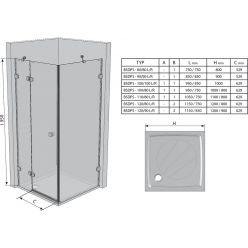 Душевой уголок Ravak Brilliant BSDPS-90/90 R, хром+транспарент, 0UP77A00Z1