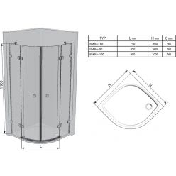 Душевой уголок Ravak Brilliant BSKK4-100 хром+транспарент