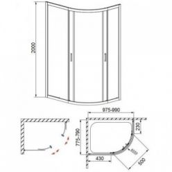 Душевой уголок Bravat Drop 100x80 BS1080.1200AR