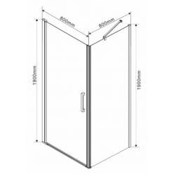 Душевой уголок Vincea Orta VSR-1O8080CH-L