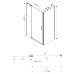 Душевой уголок Vincea Extra VSR-1E901080CL