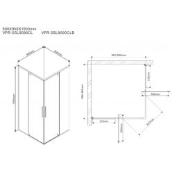 Душевой уголок Vincea Slim VPR-2SL9090CL