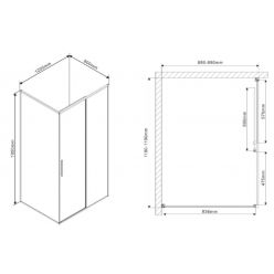 Душевой уголок Vincea Slim VSR-2SL9012CLB-R