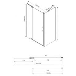 Душевой уголок Vincea Extra VSR-1E809080CL