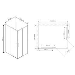 Душевой уголок Vincea Slim VSS-2SL8010CLB-L