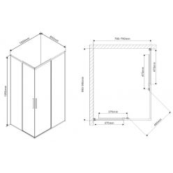 Душевой уголок Vincea Slim VSS-2SL8010CL-R