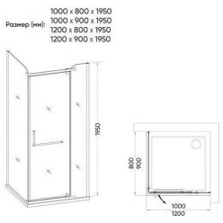 Душевой уголок Veconi Rovigo RV-19 100x80 прозрачные стекла / профиль хром