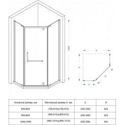 Душевой уголок Veconi Rovigo RV-36B 100x100 прозрачные стекла / профиль черный