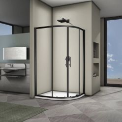 Душевой уголок Veconi RV08B-12090-01-C3 120x90 стекла прозрачные, профиль черный