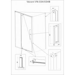 Душевой уголок Veconi Rovigo RV-034 100x100 прозрачные стекла, профиль хром