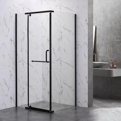 Душевой уголок Veconi Rovigo RV-18B 90x90 прозрачные стекла, профиль черный матовый