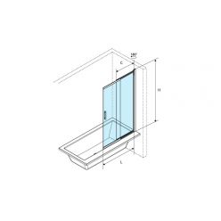 Стеклянная шторка для ванны Excellent Liner 110 раздвижная