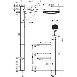 Душевая система Hansgrohe Rainfinity Showerpipe 360 1jet 26842000