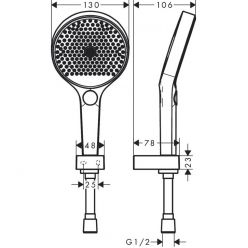 Держатель для душа Hansgrohe Rainfinity 130 3jet 125 cm 26852700