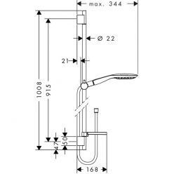 Душевой набор Hansgrohe Raindance Select E 150 Unica S Puro 90, белый/хром 27857400