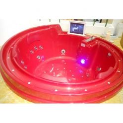 Гидромассажная ванна Gemy G9090 O красная 192х192х90 (гидромассаж, аэромассаж, электр.пульт, хромотерапия, TV)
