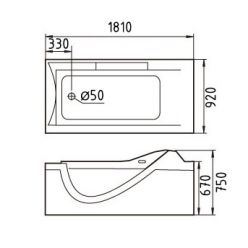 Акриловая ванна Gemy G9055 O